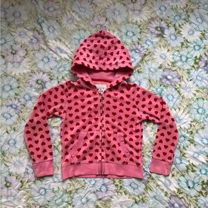 - gap girls pink & red velvet hearts zip up, original jennifer’s body hoodie -